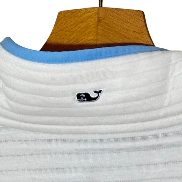 Vineyard Vines 1/4 snap quilted cropped Placket Pullover sweater top. Women’s M - Picture 5 of 6